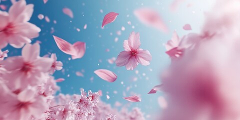 Fototapeta premium Pink Flowers in Flight