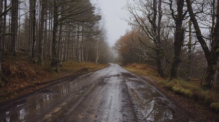 Forest Road After Rain