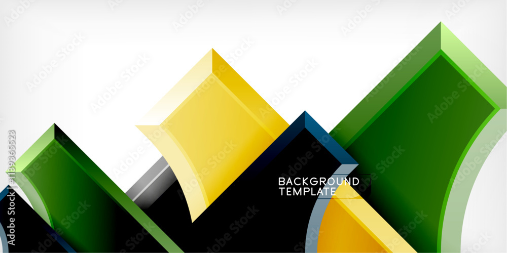 Poster Geometric design abstract background - circles and triangles