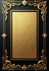 Gold Ornate Frame with Black Background
