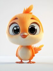 Cute bird on simple background