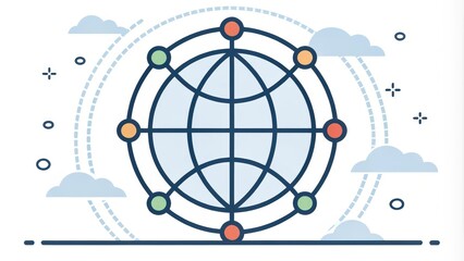 Global Network Interconnectivity A Visual Representation of Worldwide Communication and Data Exchange