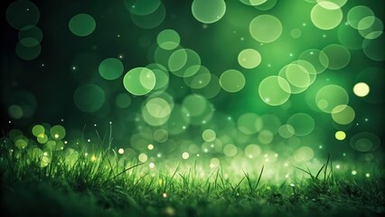 Obraz premium Enchanted Meadow at Night Glowing Lights and Lush Grass