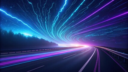 Night Drive Through a Cosmic Tunnel of Light