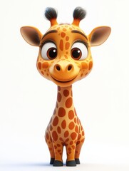 Cute giraffe on simple background