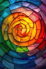 Obraz premium Multicolored Stained Glass Rose