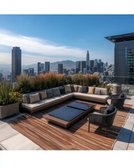 Fototapeta premium Luxurious Rooftop Oasis with Stunning Cityscape Views of San Francisco