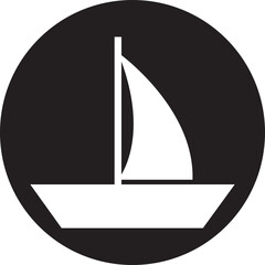 Sailboat icon. Ship or vessel vector in trendy flat style. Nautical symbol, marine logo design element. Perfect for travel, adventure and nautical themed projects isolated on transparent background.