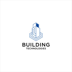 Fototapeta premium structure technology building design. construction real estate apartment logo.