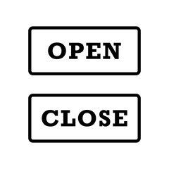 Open or closed in signboard on transparent background. Vector.