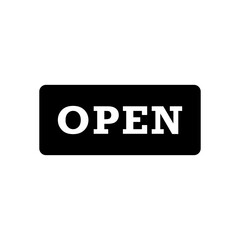 Open or closed in signboard on transparent background. Vector.