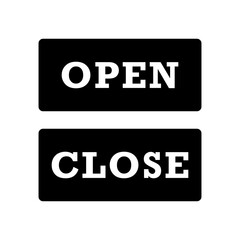Open or closed in signboard on transparent background. Vector.