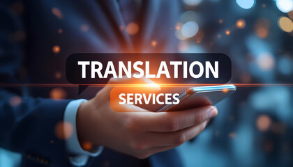 Digital Language Translation, Mobile Service Concept, Online Translation App, Mobile Translation Services