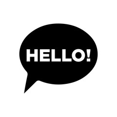 Communication bubble with the word hello Vector illustration.
