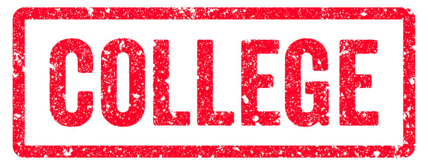 College Stamp Transparent Seal, Red Grunge College Word Rubber Stamp Seal