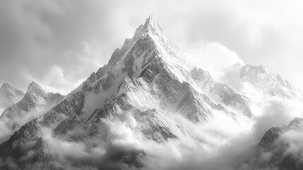Obraz premium Majestic Monochrome Mountain Peak