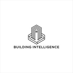 Fototapeta premium structure technology building design. construction real estate apartment logo.