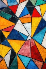 Fototapeta premium Colorful Stained Glass Wall Close Up