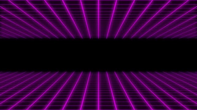 Pixel art background. 8 bit game. Retro Futurism Sci-Fi Background. glowing neon grid. and stars from vintage arcade comp