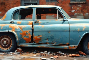 Fototapeta premium car dent