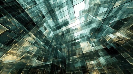 Obraz premium Abstract Glass Metropolis: A Futuristic Architectural Marvel