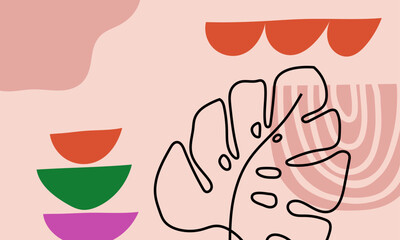 Hand drawn minimal background. Hand drawn abstract shape background