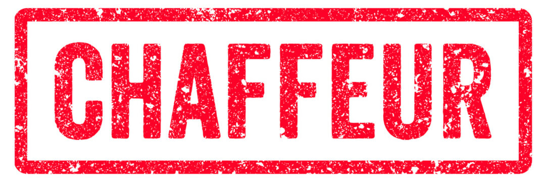 Chaffeur Stamp Transparent Seal, Red Grunge Chaffeur Word Rubber Stamp Seal