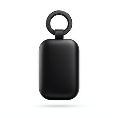 Obraz premium A sleek black accessory with a ring, ideal for keychains or carrying small items, blending style and functionality.