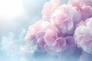 Obraz premium Pastel Pink Flower Cluster, A Soft, Dreamy Floral Background