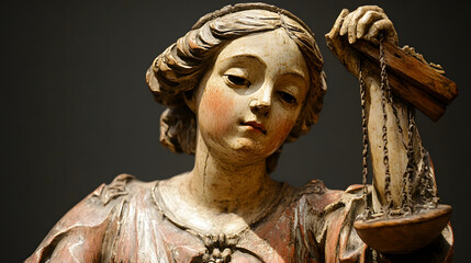 A representation of Justice, symbolized by a figurine.