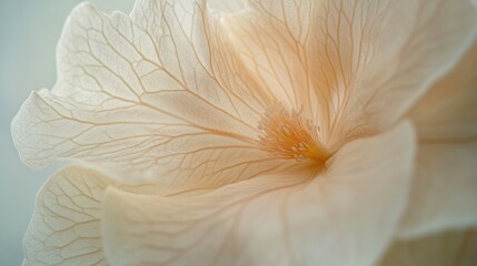 Close-up of Delicate, Veined Flower Petals