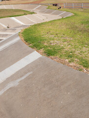 Old concrete snake run for skateboarding in Kingscote, Kangaroo Island, Australia