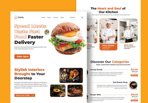 Food Landing Page Design Tamplate
