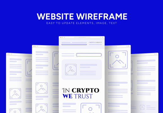 Cryptocurrency Website Wireframe Design Layout
