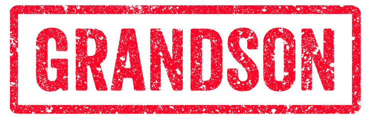 Grandson Stamp Transparent Seal, Red Grunge Grandson Word Rubber Stamp Seal