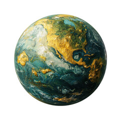 Surreal depiction of Planet Earth, isolated on a white background. PNG
