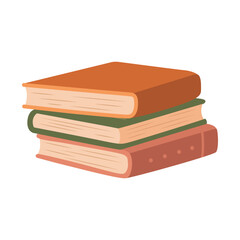 Books stacked on top of each other. The concept of leisure, comfort. Vector illustration isolated on white background.