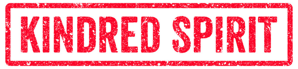 Kindred Spirit Stamp Transparent Seal, Red Grunge Kindred Spirit Word Rubber Stamp Seal