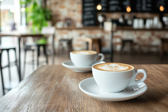 Coffee break conversation at stylish urban café