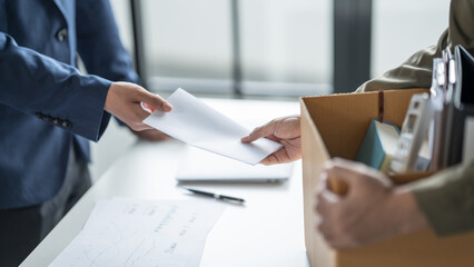 Departing Professional Businessman Resignation Announcement Farewell in Business