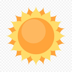 Hand draw cute sun illustration on white background