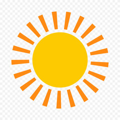 Hand draw cute sun illustration on white background