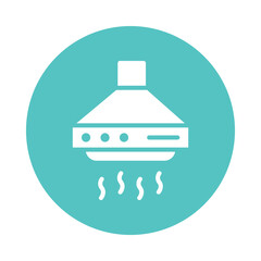 Kitchen hood Vector circle Outline Icon.  Eps 10 File