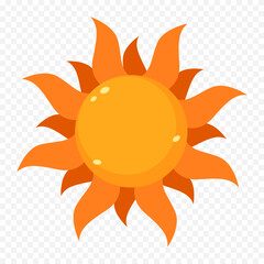 Hand draw cute sun illustration on white background
