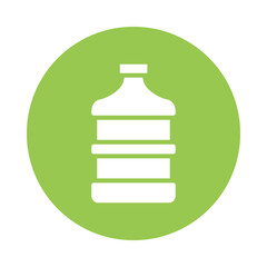 Water Gallon Vector circle Outline Icon.  Eps 10 File