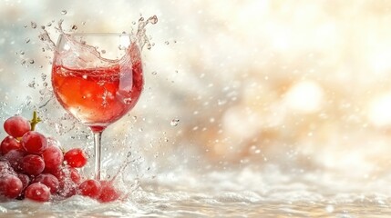 Red wine splashing in white background refreshment. ultra realistic. 12K, HDR. super Hd Ultra for magazine.
