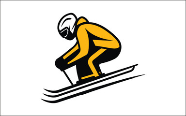Vector set Silhouette of a skier in winter Ski silhouette isolated vector design eps