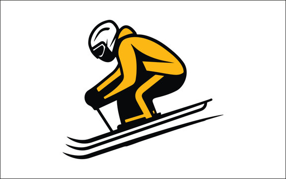 Vector set Silhouette of a skier in winter Ski silhouette isolated vector design eps
