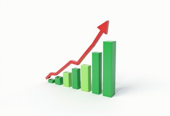 Fototapeta premium Engaging 3D Data Visualization: Clean Corporate Infographics Featuring Growing Trend Charts and Business Statistics 