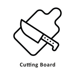 Cutting board Vector Outline Icon. Eps 10 File 